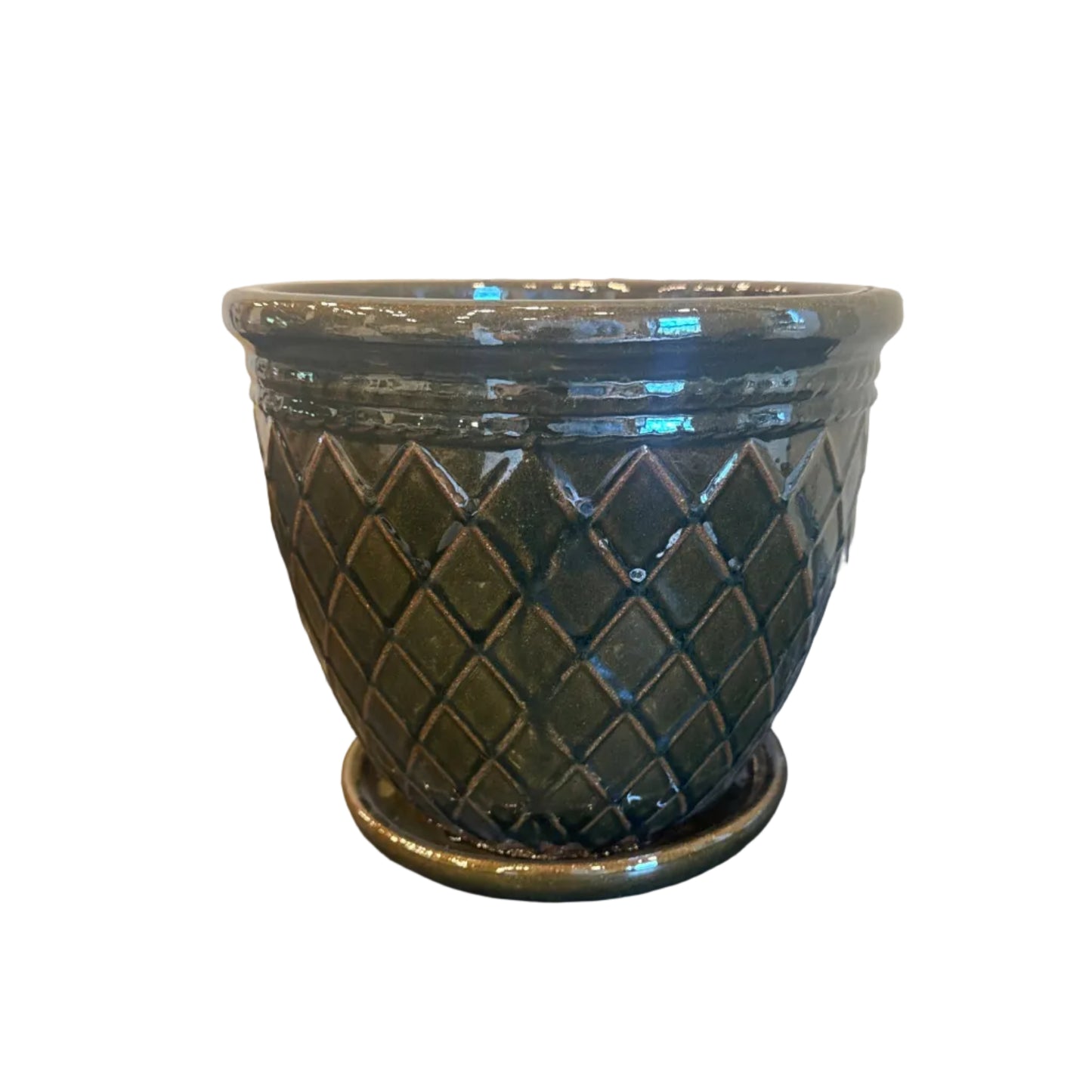 Basketweave Emerald Planter