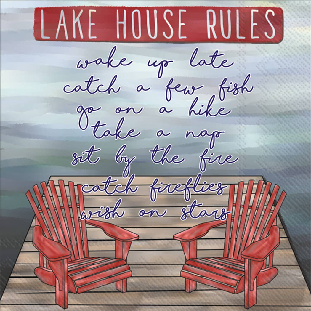 Paper Cocktail Napkins Pack of 20 Lake House Rules