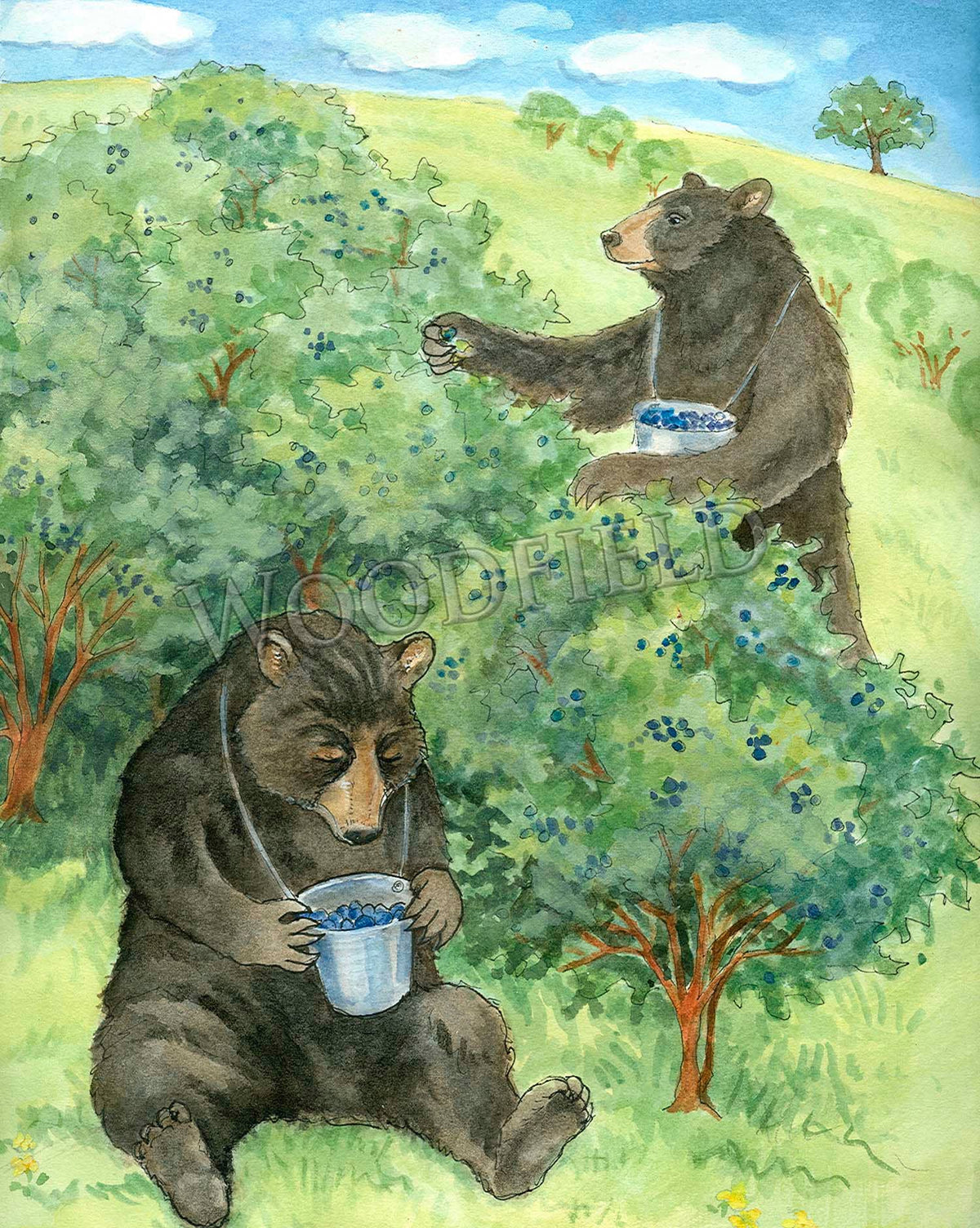 #316 - Picking Berries Notecard
