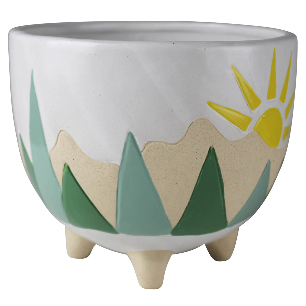 Mountainscape Cachepot, Ceramic