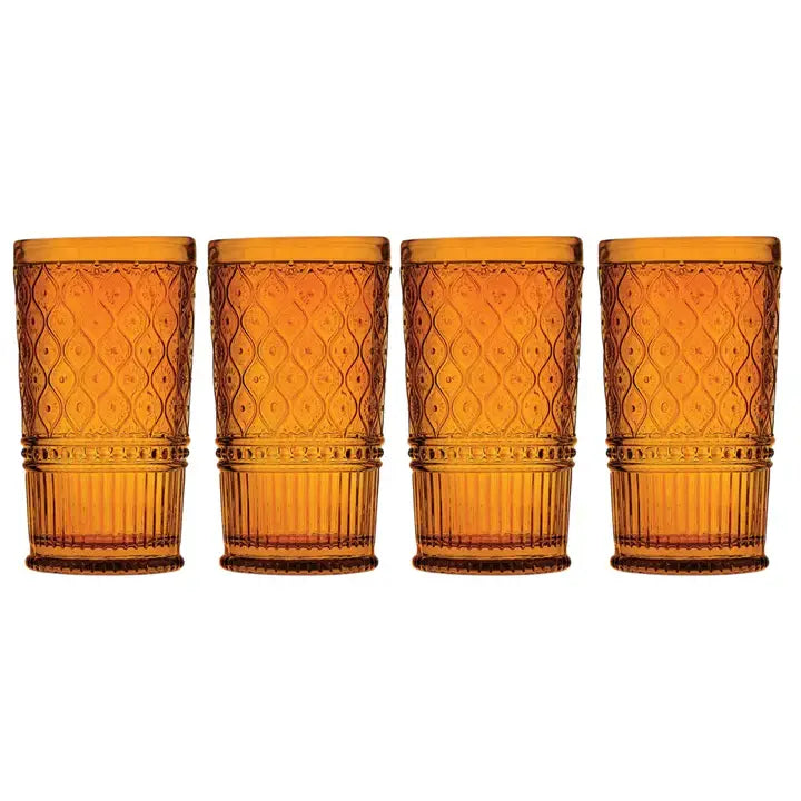 Claro Amber Highball Glasses
