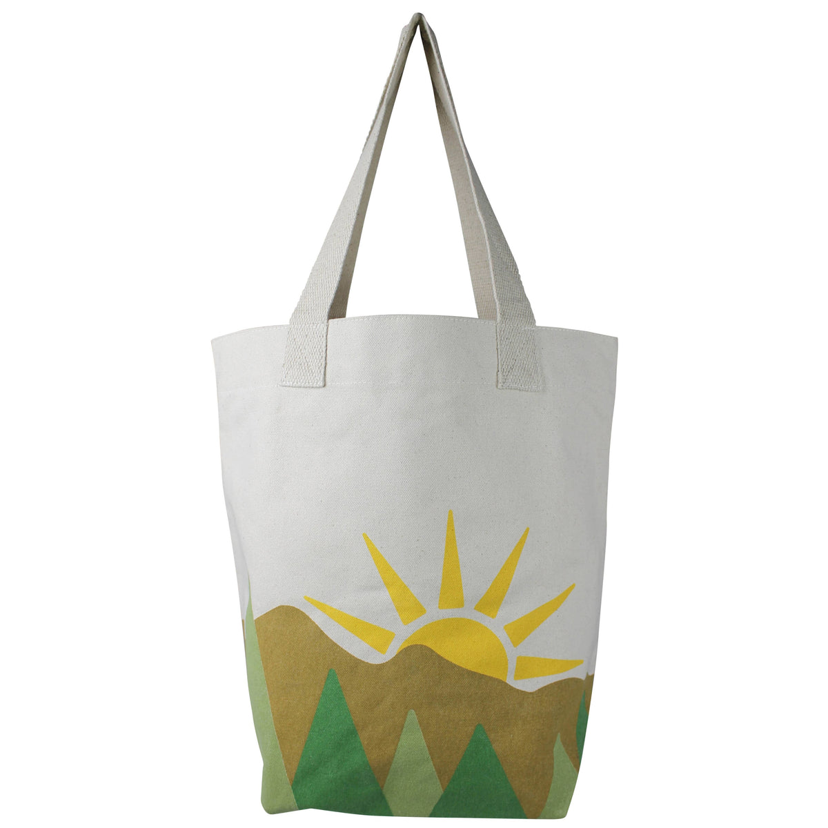 Tote, Canvas - Mountainscape. 10” drop handle