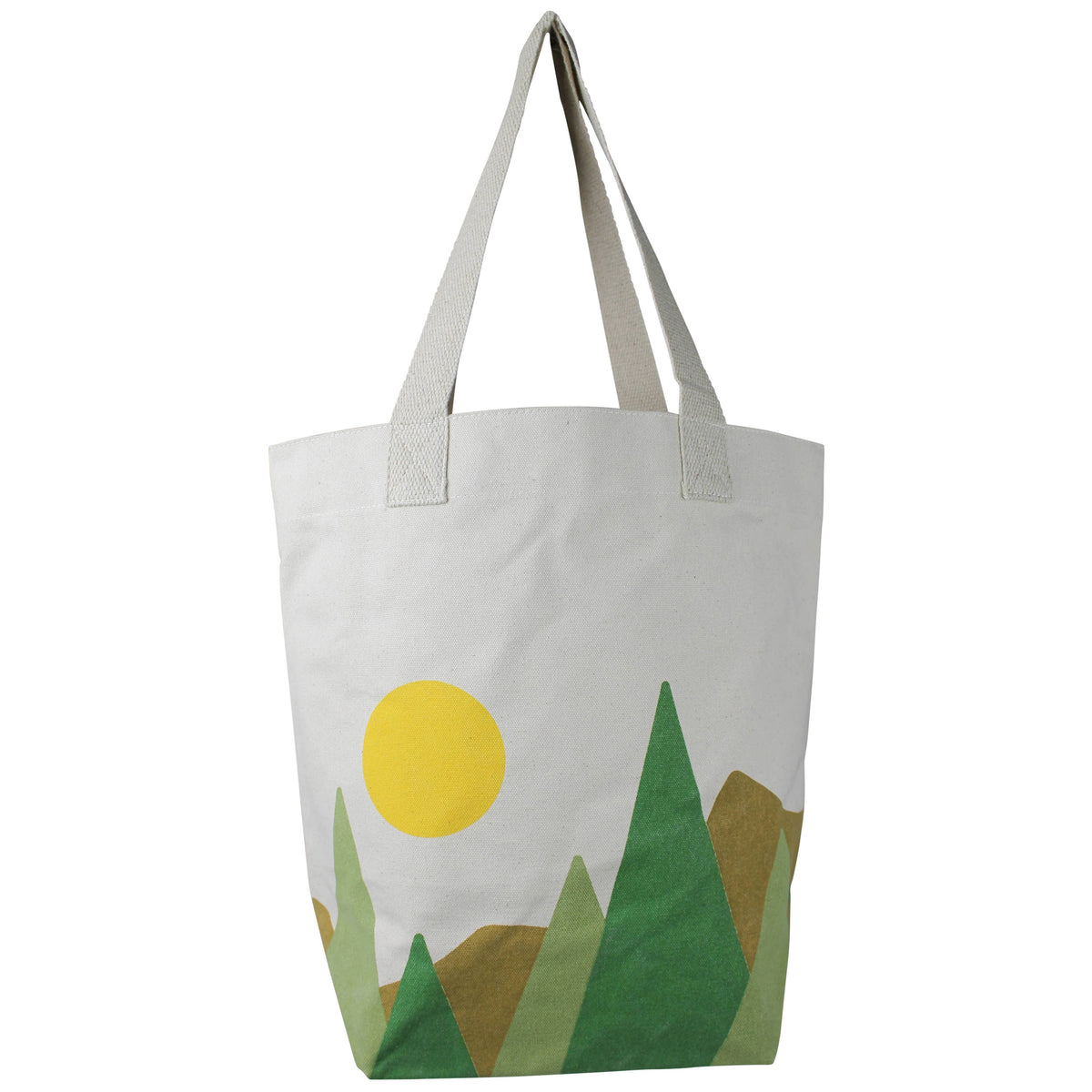 Tote, Canvas - Mountainscape. 10” drop handle