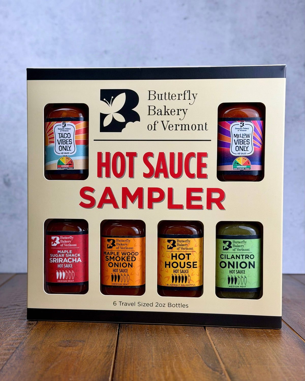 Signature Hot Sauce Sampler Box Set with 6 Mini 2oz Bottles