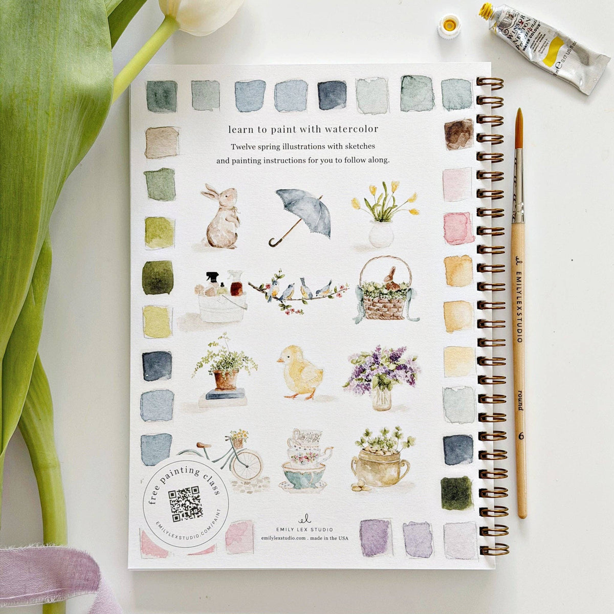 Spring watercolor workbook