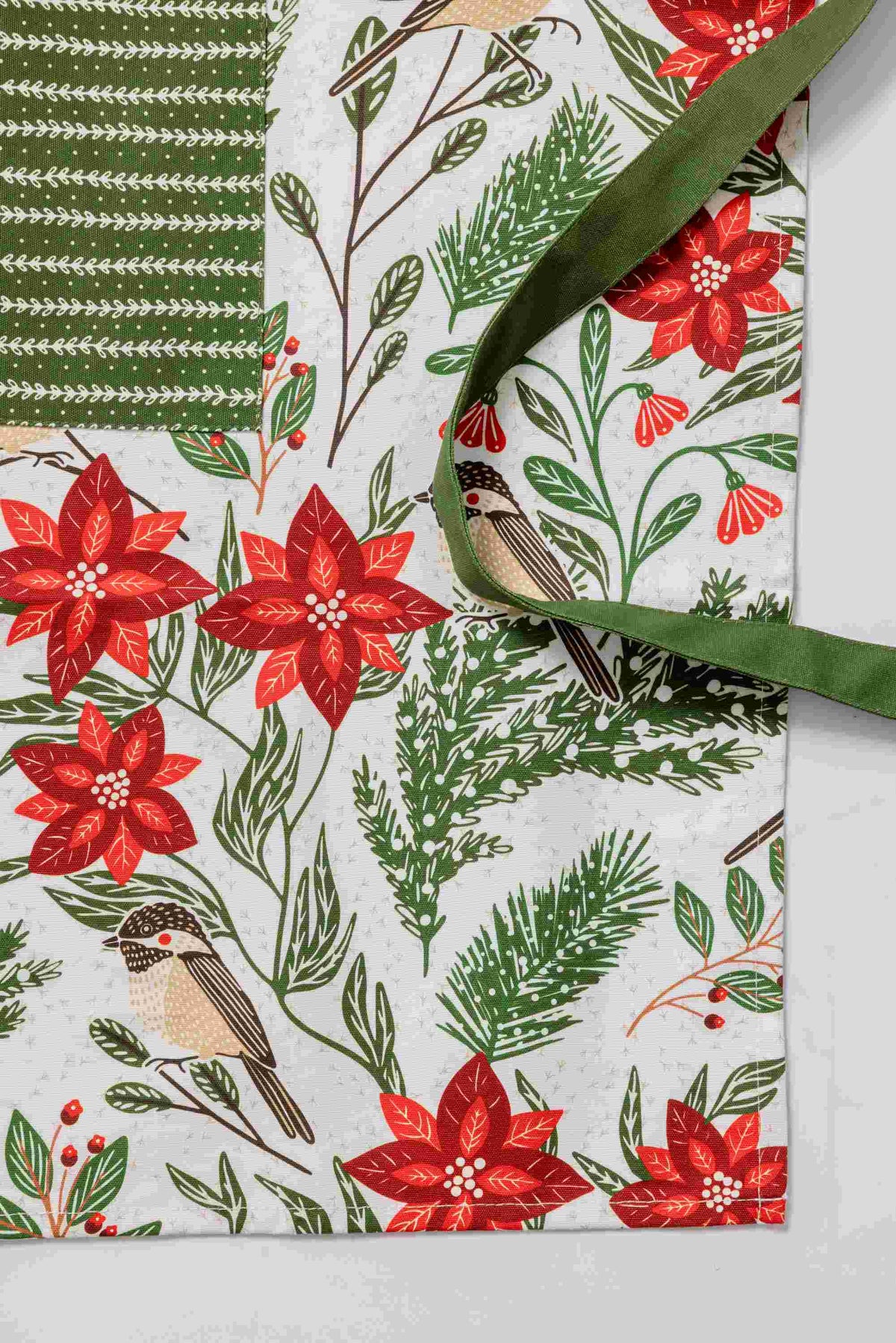 Poinsettias & Pines Apron - Holiday Cooking Apron