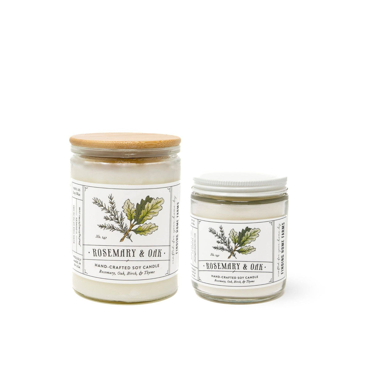 Soy Candle, Rosemary & Oak, Woody Scent, Year Round Scent