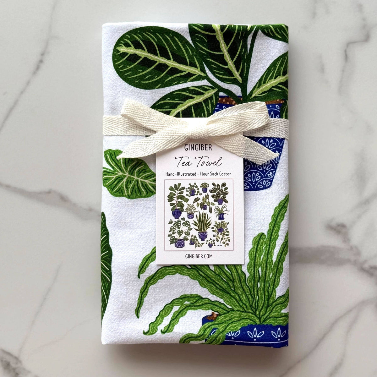 Houseplant Tea Towel - Botanical Kitchen Decor