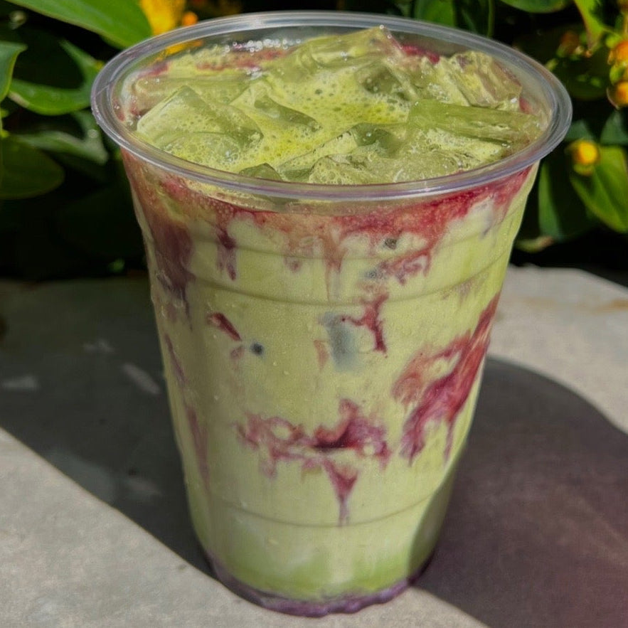 Blueberry Muffin Matcha Latte