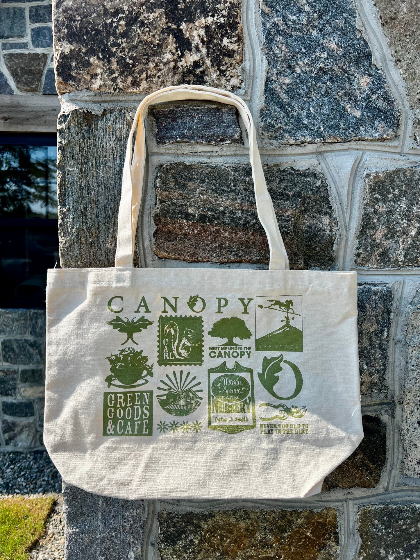 Canopy Screen Print Gusseted Tote (Cotton)