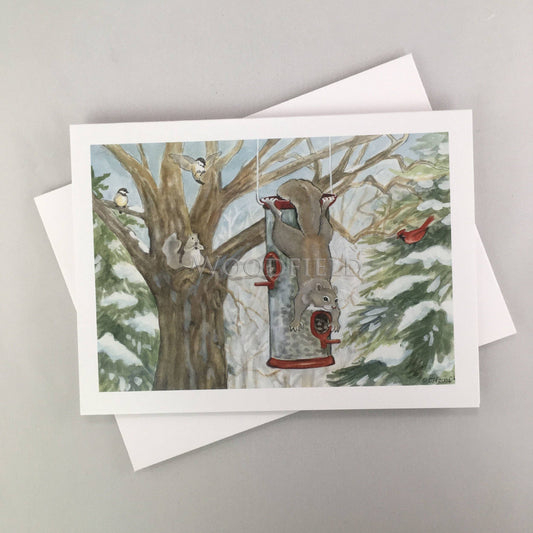 #753 - Chester's Bird Feeder Notecard