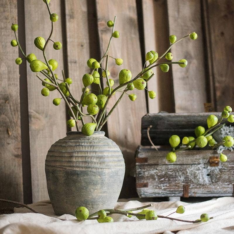 Artificial Fig Fruit Stem 30" Tall Silk Branch