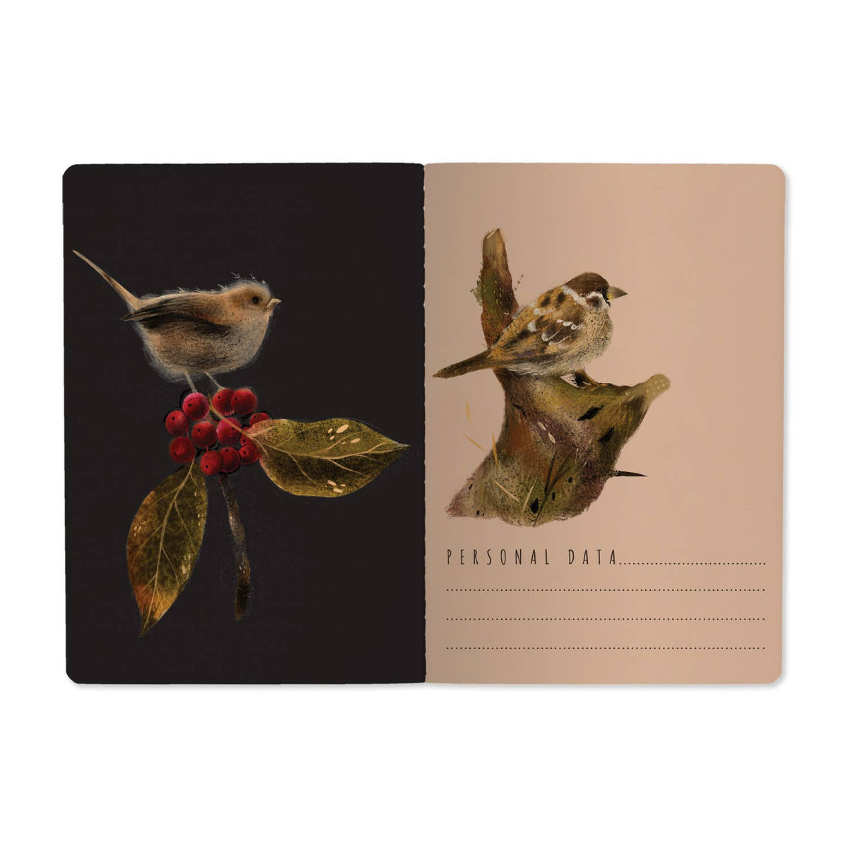 A5 Notebook - Forest Sparrows