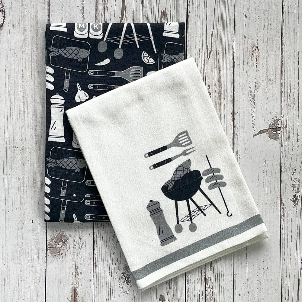 BBQ Grill Printed Kitchen Towel S/2