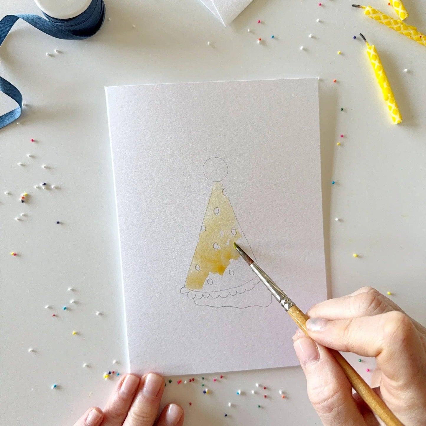 Celebrate paintable watercolor notecard set
