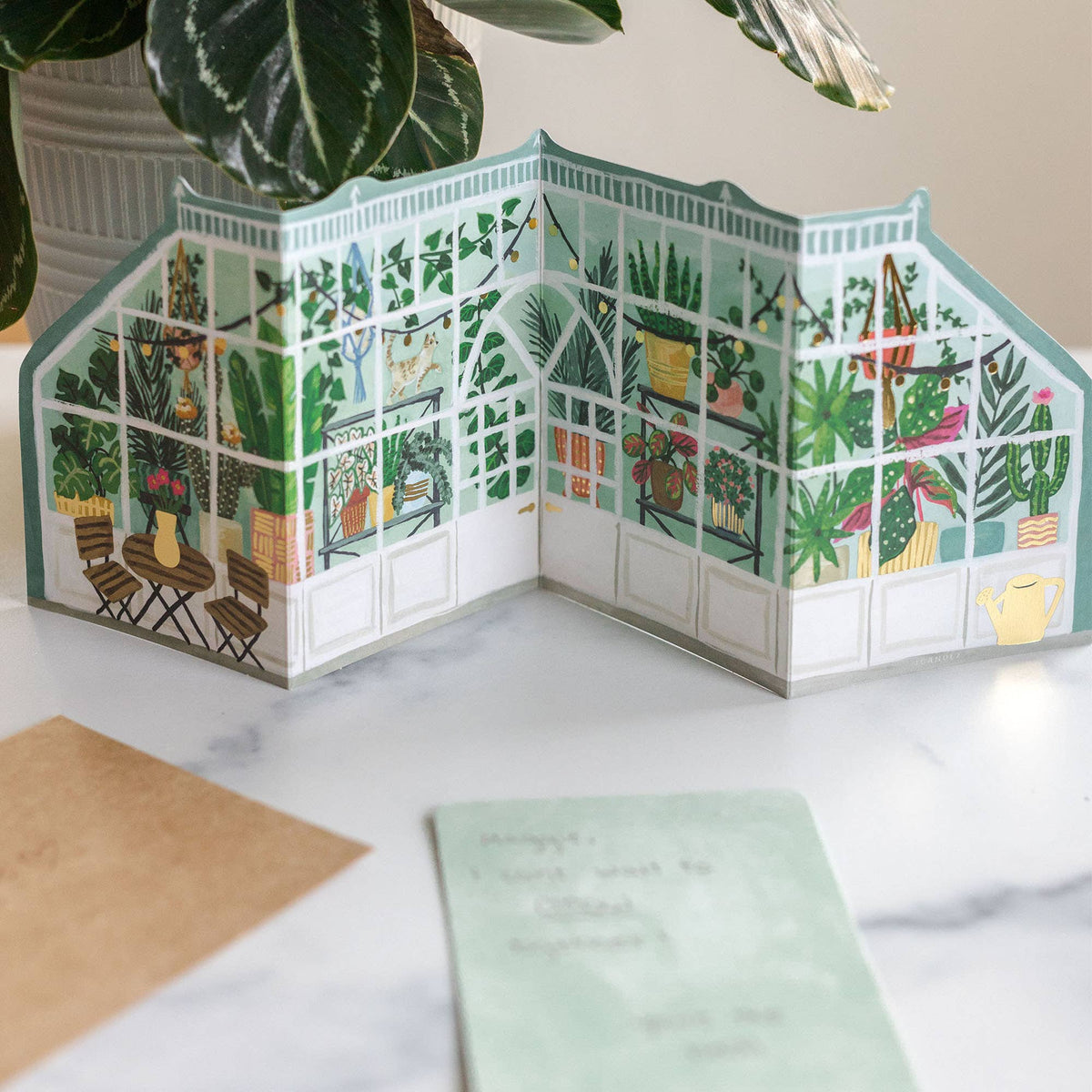 Greenhouse Accordion Greeting Card