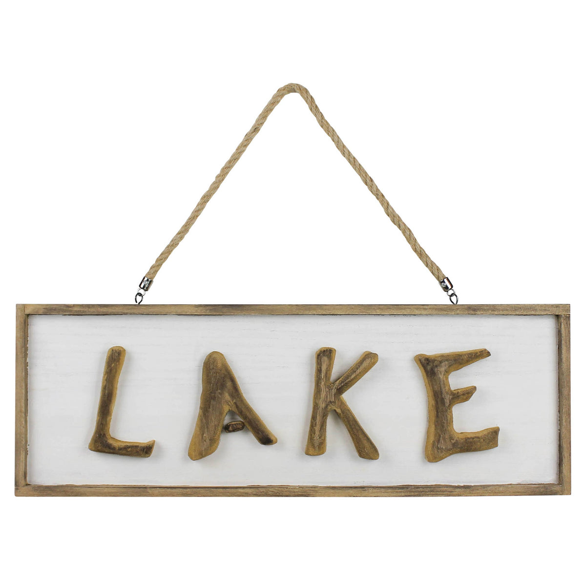 Lake Sign, Wood. 8” rope hanger