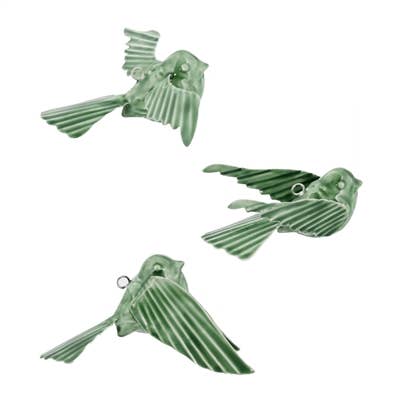Tilda Enamel Birds, Green