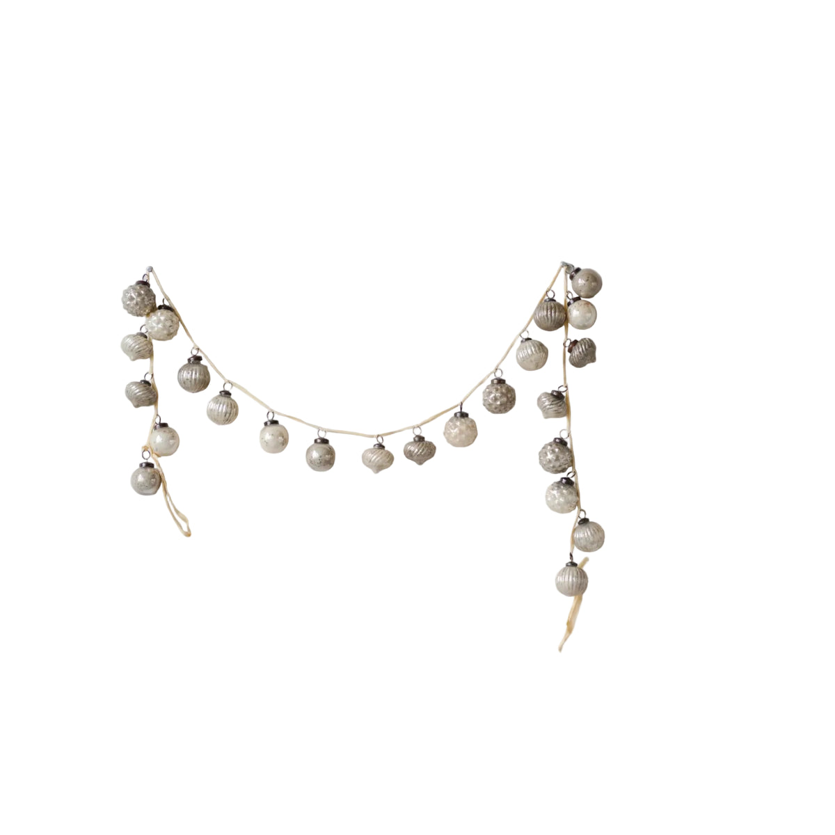 Embossed Mercury Glass Ornament Garland