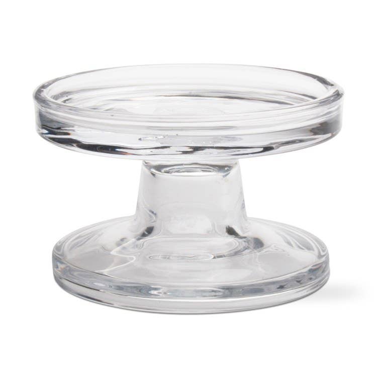 Bobbin Reversible Glass Candleholder Clear Glass