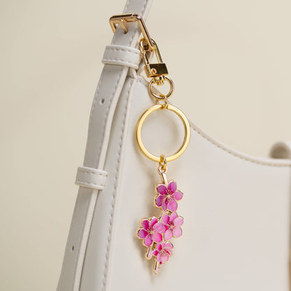 Japanese Cherry Blossom Keychain & Bag Charm, Floral Gift