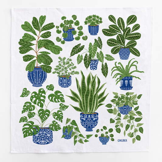 Houseplant Tea Towel - Botanical Kitchen Decor