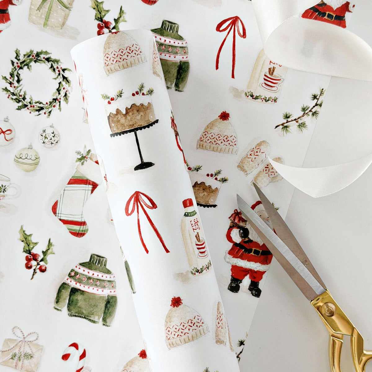 Classic christmas gift wrapping paper