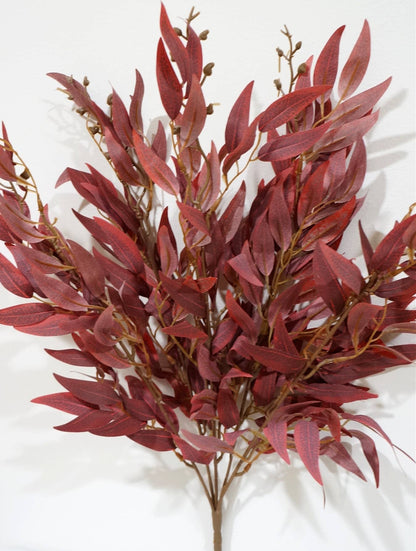 20'' Silk Eucalyptus Leaves Bush, Fake Seeded Eucalyptus