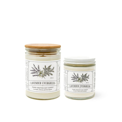 Soy Candle, Lavender Evergreen, Woody & Herbal Scent