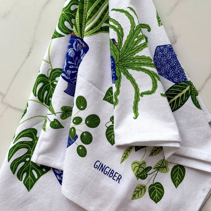 Houseplant Tea Towel - Botanical Kitchen Decor