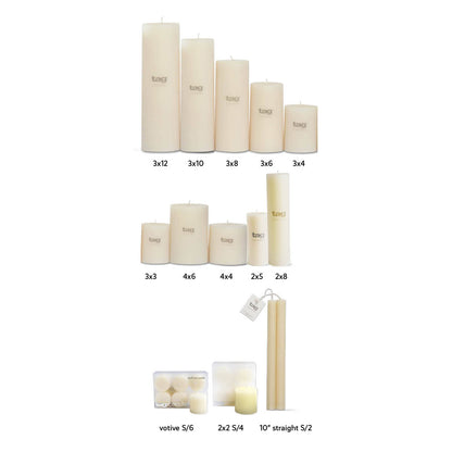 Chapel Wedding Pillar Candle 4x4 - White