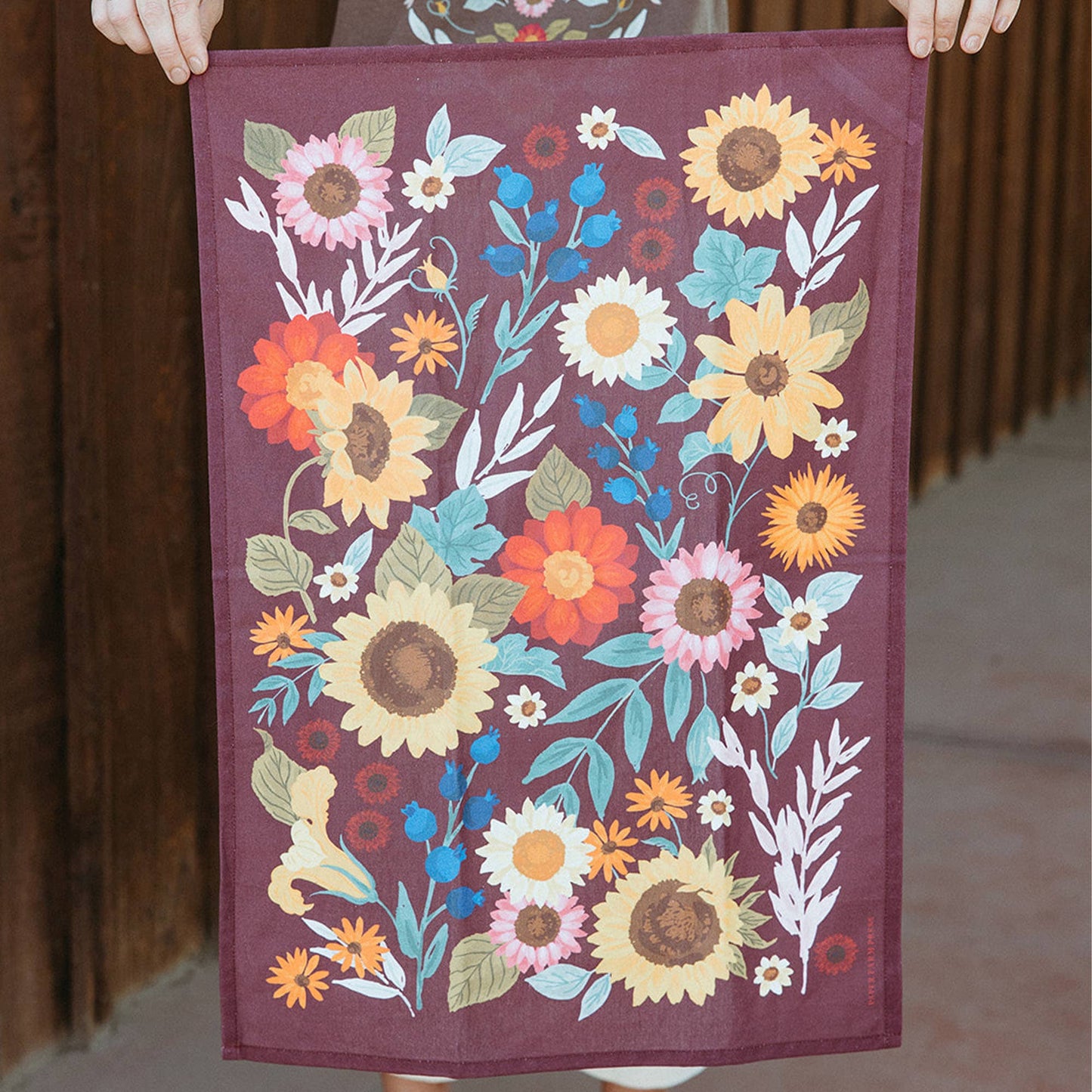 Fall Flowers Tea Towel