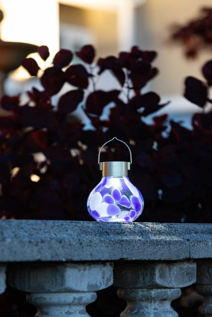 'Periwinkle' Tea Lantern - Glass Outdoor Solar Lantern