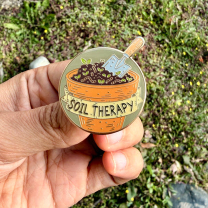 Soil Therapy Enamel Pin