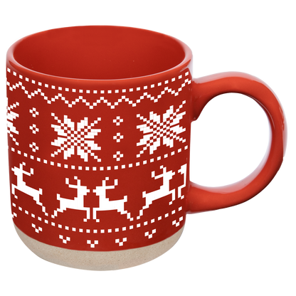 Red Fair Isle Sweater Stoneware Coffee Mug