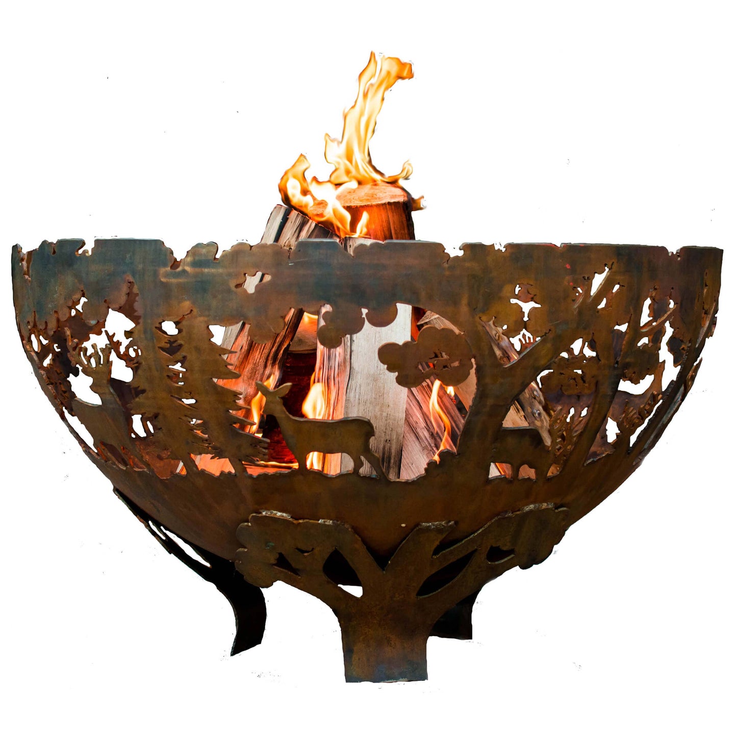Wildlife Fire Bowl, Steel, Rust - Large
