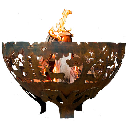 Wildlife Fire Bowl, Steel, Rust - Large