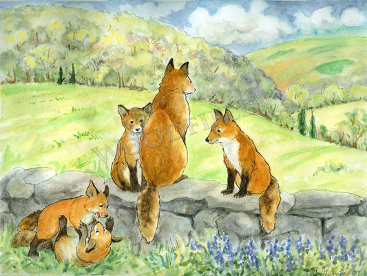 #19 - Spring Foxes Notecard