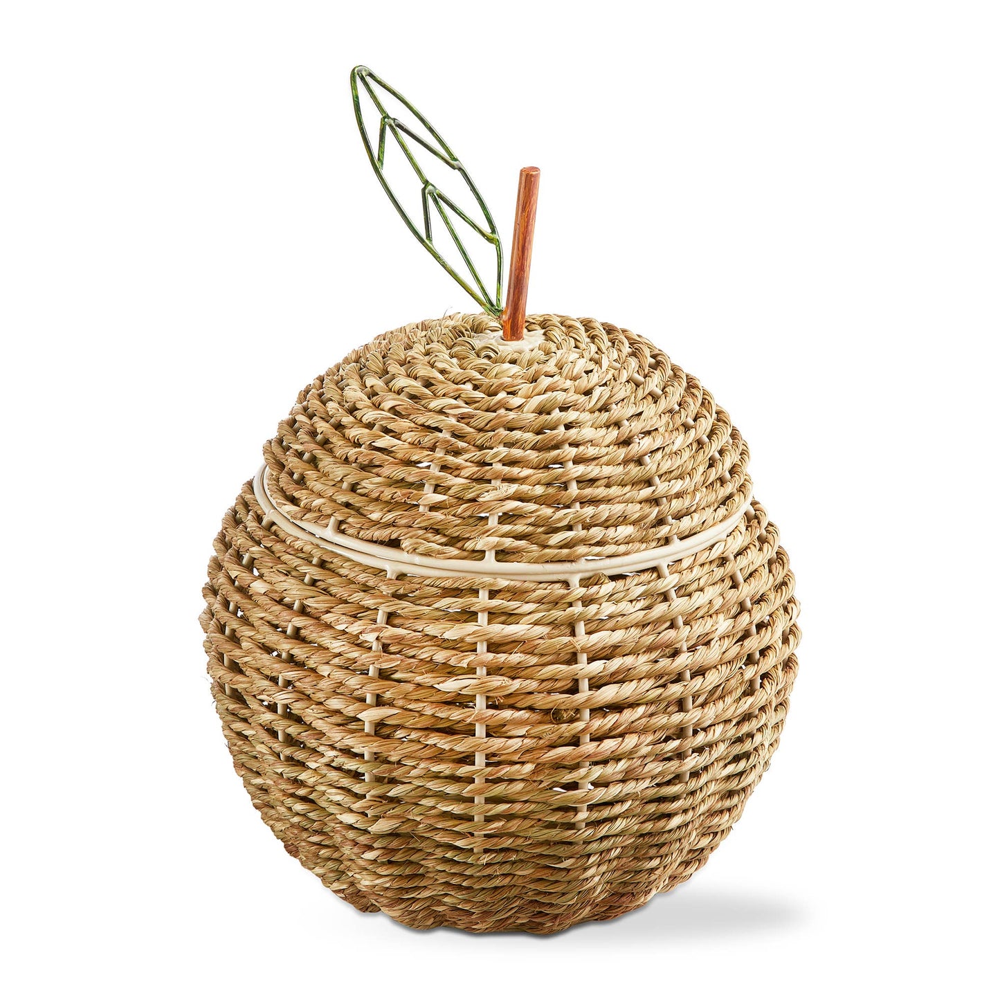 Apple Lidded Basket Natural Seagrass