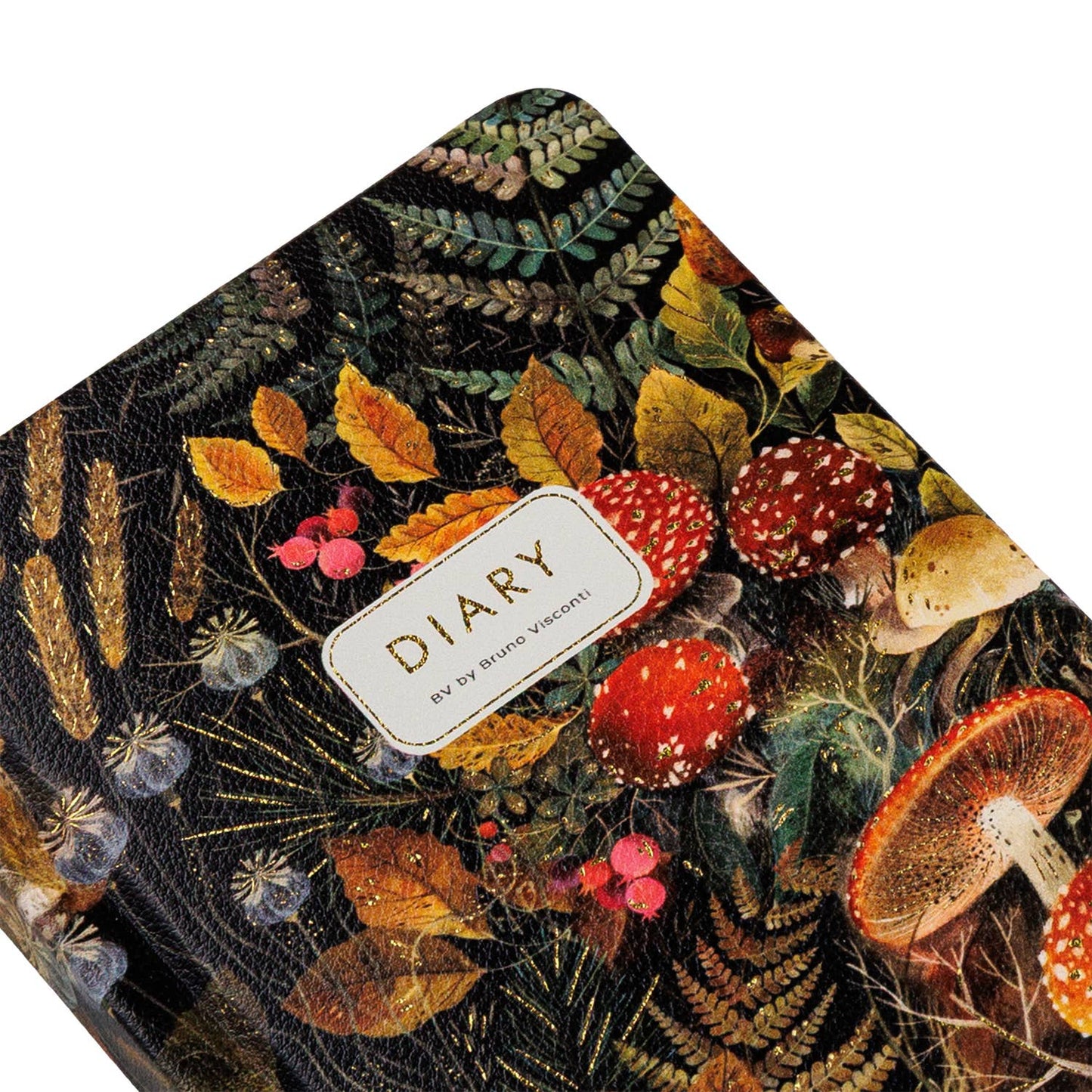 A6 Vegan Leather Hardcover Daily Planner - Forest Mushrooms
