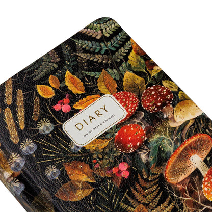 A6 Vegan Leather Hardcover Daily Planner - Forest Mushrooms