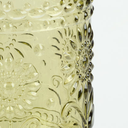 Green Flower Drinking Glass