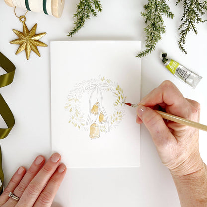 Wreaths paintable watercolor notecard set