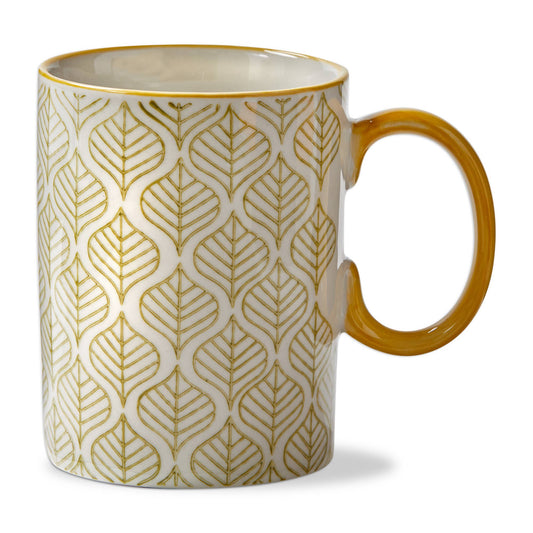 Stamped Leaf Mug Multi Stoneware Everyday