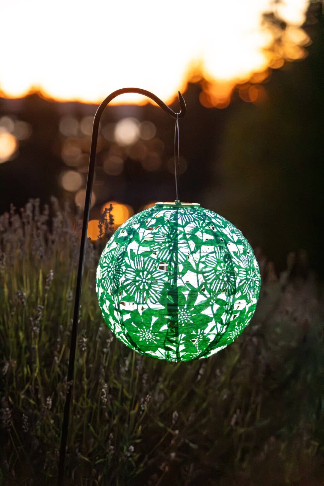 Stella Sunflower 12" Globe Solar Lantern - Jelly Mint