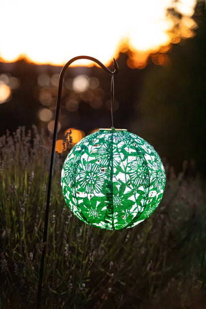 Stella Sunflower 12" Globe Solar Lantern - Jelly Mint