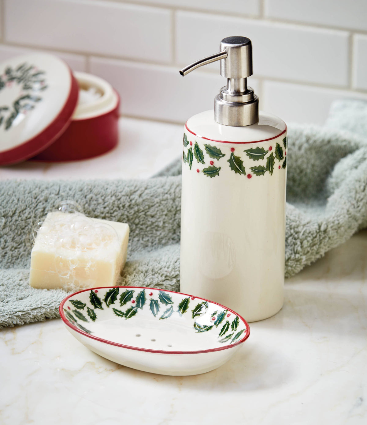 Tis The Season Soap Dish Multi Stoneware Christmas