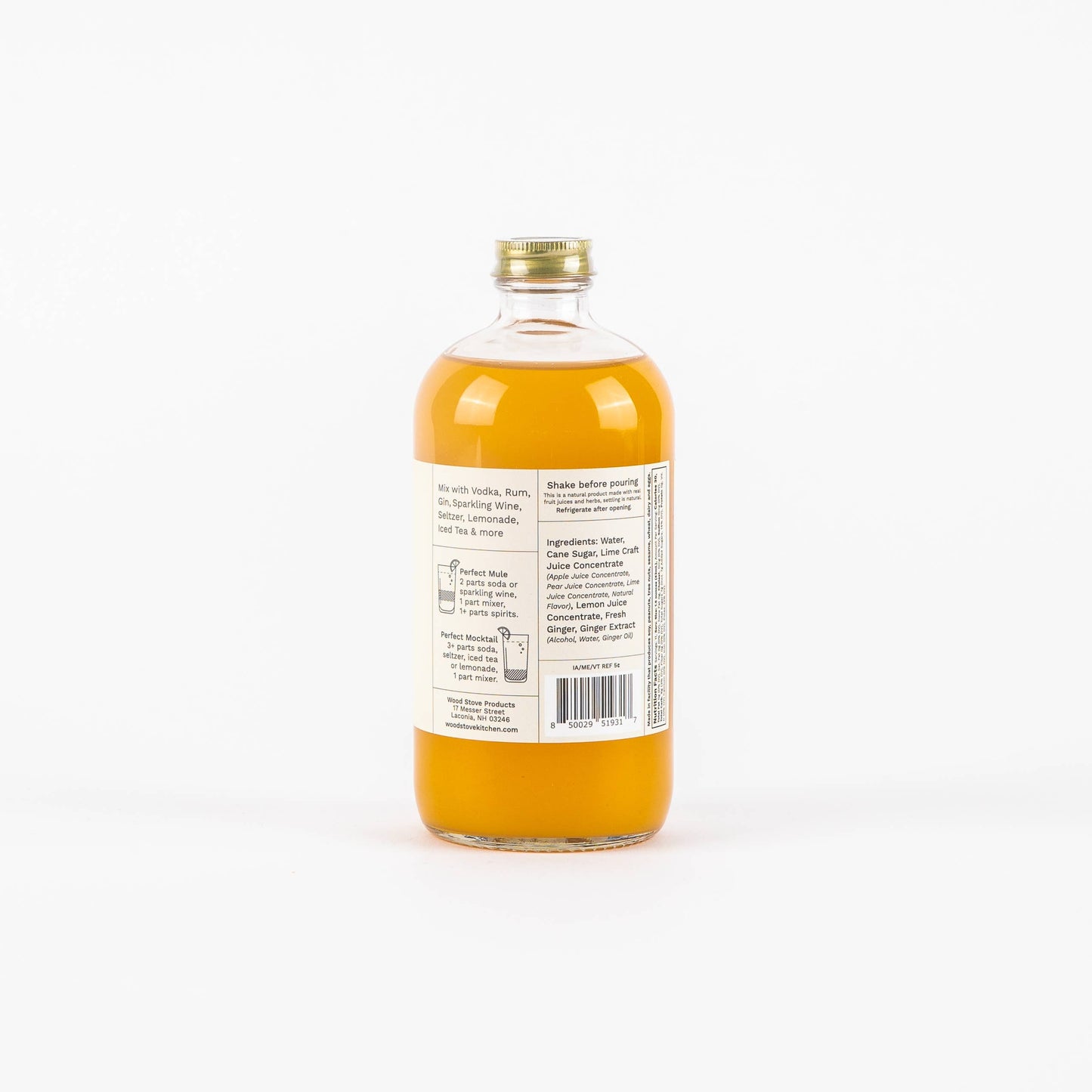 Moscow Mule (Ginger & Lime) Natural Cocktail and Mocktail Mixer, 16 fl oz