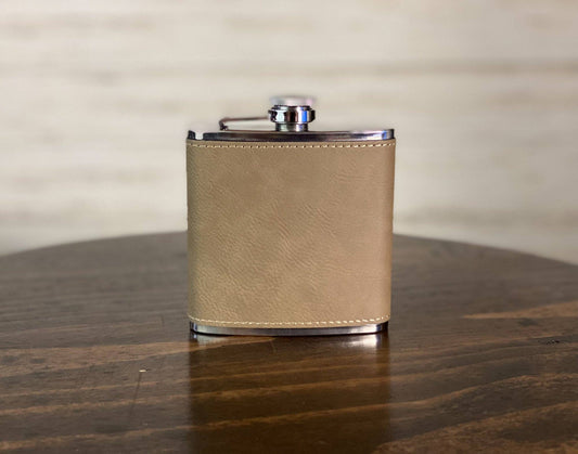 3 Trees - 6 oz Leatherette Wrapped Flask