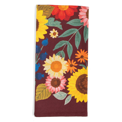 Fall Flowers Tea Towel